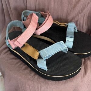 Teva Women's Sandals in Pink, Blue, and Yellow